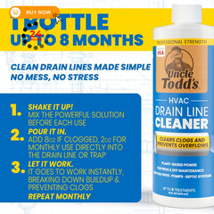 Uncle Todd&rsquo;s HVAC Drain Line Cleaner &ndash; 16oz / 8 Months Supply 16oz, Green