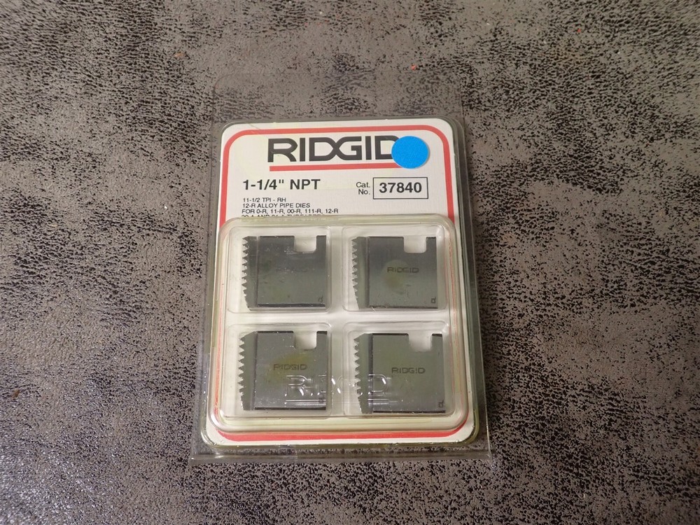 Ridgid 37840 1 1/4&Prime; NPT Alloy RH 11-1/2 TPI Pipe Threader Dies (BN411)