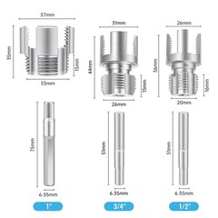 5-Piece Pipe Threading Tool Kit, 1/2&Prime; 3/4&Prime; 1&Prime; Dies, Bolt/Screw Extractor, Steel