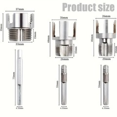 3Pcs Integrated Internal & External 1/2 3/4 1 Inch Pipe Threading Tool