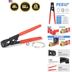 Ratcheting PEX Cinch Tool for Fastening Stainless Clamps from 3/8-Inch to 1-I&hellip;