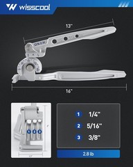 3-in-1 Tube Bender Tubing Brake line Bender for Soft Copper, Aluminum, Metal