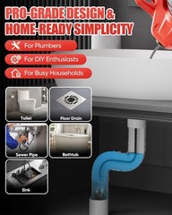 Cordless Electric Drain Snake with 25Ft Cable, Battery and Storage Bag Included