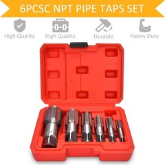 6 Piece NPT Thread Forming Taps, Pipe Taps Set, High-Speed Steel 6