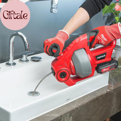 20V Cordless Electric Drain Auger-Efficient 25Ft Auto-Feed Drain Snake with Repl