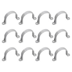 12Pcs 2 Inch PVC Pipe Straps, 2 Hole Conduit Pipe Clamps Supports, Gray