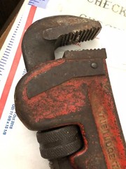 Vintage Ridgid 18&Prime; HEAVY DUTY Pipe Wrench Made by Ridge Tool Co. Elyria Ohio USA