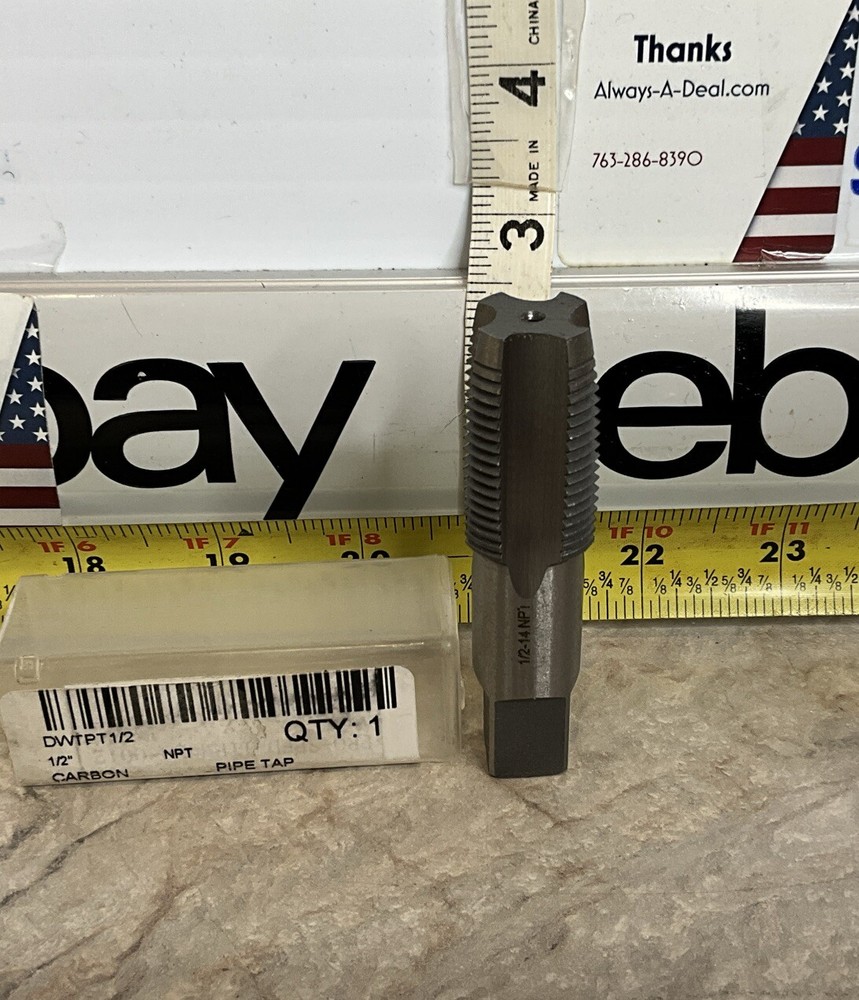 1/2&Prime;- 14 NPT Pipe Tap, Carbon Steel, DWTPT Series CARBON TAP PIPE TAP DWTPT1/2