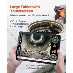 Sewer Pipe Inspection Robot 197FT Plumbing Crawler with Front/Rear Camera