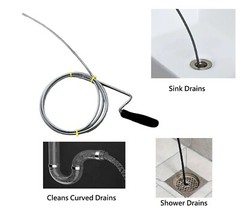 Manual Drain Snake Clog Remover &ndash; 10-Foot Metal Tool for Sinks, Drains, Toilets