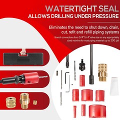 08350 DM3MECH Mechanical Hot Tapping Machine Complete Tool Kit for NPT