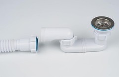 Bath Shower Drain Low Profile p Trap 1 1/2&Prime; Flat Kit for White