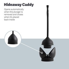 Casabella Toilet Plunger and Hideaway 6.5&Prime; x x 19.78&Prime; (Pack of 1), Black