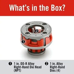 RIDGID 36895 model Oo-R Die Head, 12R Alloy Die Head Comes with 3/4&Prime; Factory Set