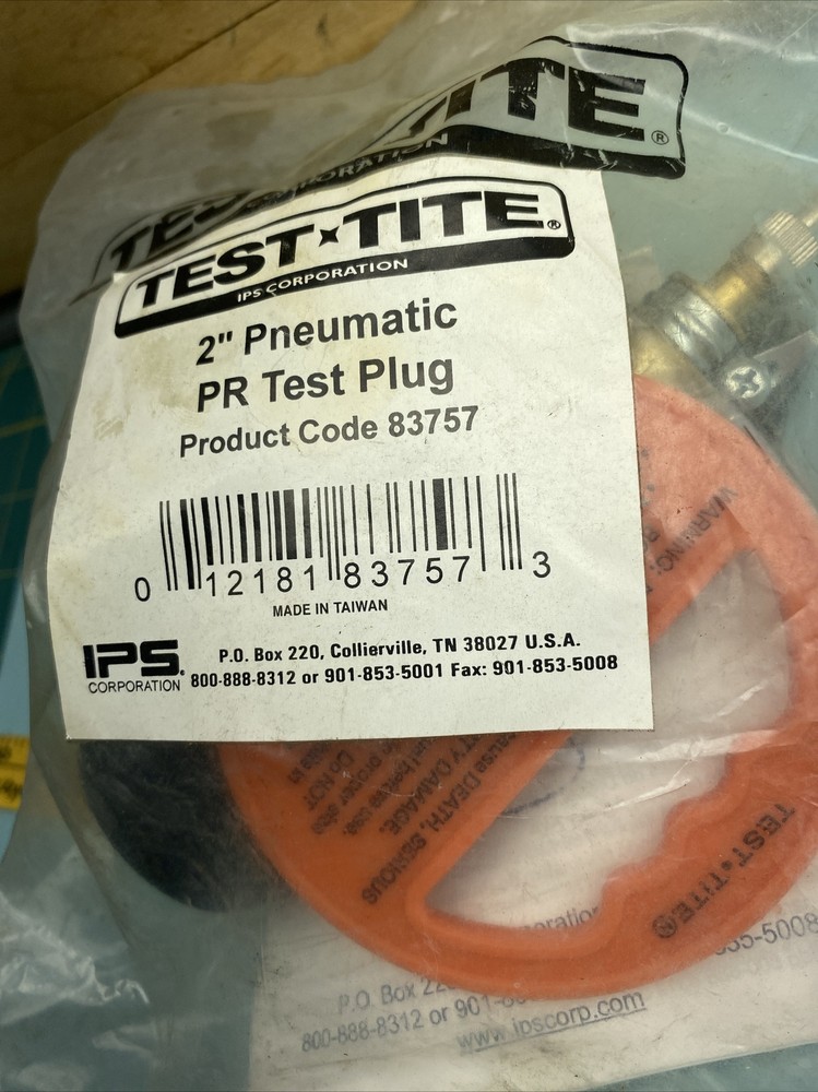 TEST-TITE 83757 &ndash; 2&rdquo; Pneumatic Pressure Relief &ldquo;bottle&rdquo; Test Plug, 40 psi, 83765
