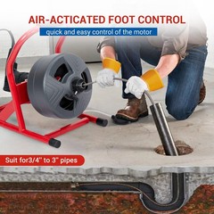 Drain Cleaner Machine ,50 FT x 5/16&Prime; Portable Electric Drain Auger Sewer Snake