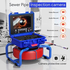 Sewer Camera 50M Pipe Inspection Camera with 512Hz Transmitter Self-leveling 9&Prime;