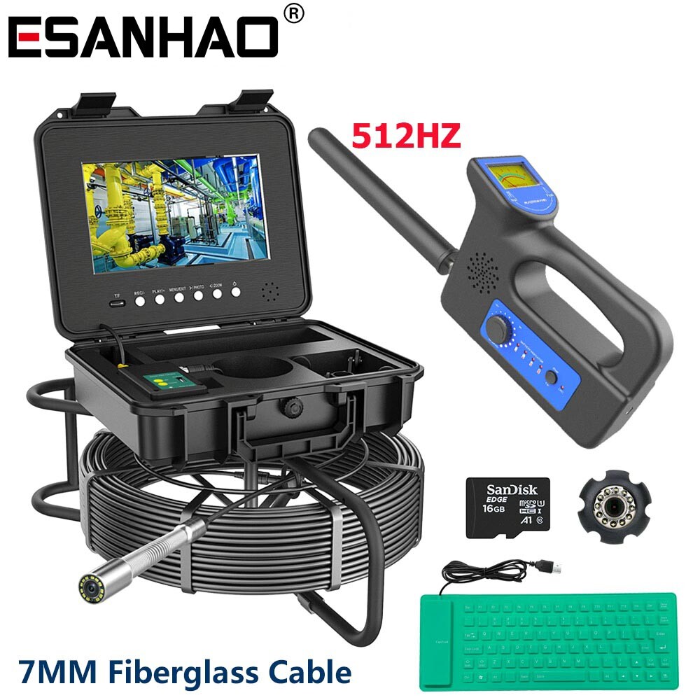 10.1&Prime; 30M Pipe Inspection Camera with 512HZ Locator Self-leveling Meter Counter