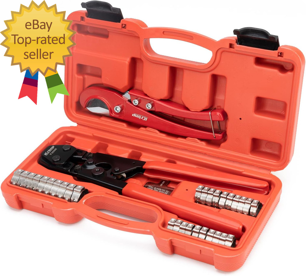 KIT-1096D PEX Clamp Tool Kit for 3/8 to 1 Inch PEX Cinch Clamps with 20Pcs 1/2 I