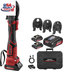 18V Electric Crimping Tool Kit for Copper Pipe with 3 Jaws & Batteries