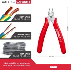 -170 Wire Cutters, Precision Electronics Flush Cutter, One of the Strongest and