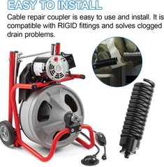 Upgraded 91037 Cable Repair Coupling RIDGID Drain