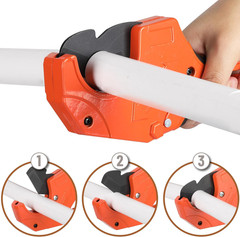 Bates- PVC Pipe Cutter, Cuts up to 2-1/2&Prime;, Orange Ratcheting PVC Pipe Cutter Too