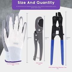Swpeet 4Pcs PEX Ring Removal Tool Kit, PEX-1210C Crimp Ring Removal Tool and &hellip;