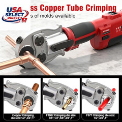 18V Cordless Pro Press Tool Plumbing Kit for Copper & PEX Pipes