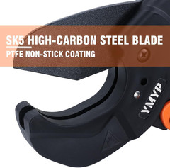 YEC-P63 PVC Pipe Cutter, Ratcheting Pipe Cutter Tool for Plastic Tubing, Cuts