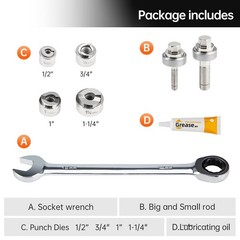 Manual Knockout Hole Punch Driver Kits 1/2&Prime;,3/4&Prime;,1&Prime;,1-1/4&Prime; Electrical Conduit&hellip;