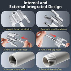 4Pcs PVC Pipe Threader, Dual-Function Pipe Thread Cutting Tool, Pipe Tapping &hellip;