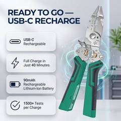 2026 New 16-IN-1 Foldable Wire Stripping Pliers, Rechargeable 12-250V AC/DC Test