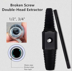 1 Set Double Head Screw Extractor: Pipe Valve Bolt Broken Remover Tool &ndash; NEW