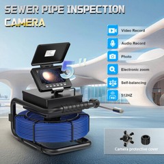 50M Pipe Inspection Camera with 512Hz Transmitter Sewer Camera Self Leveling 5&Prime;