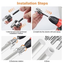 2Pcs 1/2&rdquo; 3/4&rdquo; Water Pipe Threading Tool Integrated Internal & External Pipe