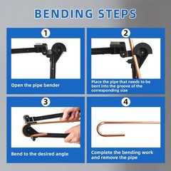 DOMINOX 4-IN-1 Tube Bender, Outer Diameter 3/16&Prime;, 1/4&Prime;, 5/16&Prime;, 3/8&Prime;, 0-180&deg;