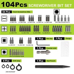 Drill Bit Set, 104 Pcs Screwdriver Bits for Cordless Drill, Screwdriver Drill&hellip;