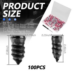 100PCS Tire Plug Kit,Self-Service Flat Tire Repair Kit Including Screwdriver,Upg
