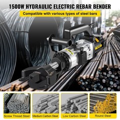 Electric Rebar Bender 1.5KW 1in Portable Hydraulic Hand Held 110V Rebar Bender