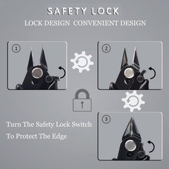 Precision 3.5-Inch Flush Cutters with Safety Lock for Jewelry & Craft Projects