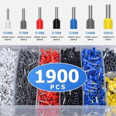 Preciva Crimping Tool Kit for Ferrules, 1900PCS Wire Connectors, Self-Adjustable