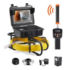 9In 50m/164ft Sewer Camera Pipe Inspection Camera w/ 512hz Sonde 720p Screen