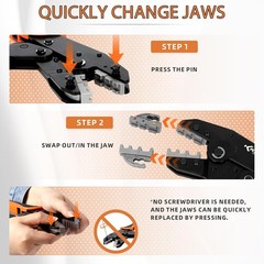 5PCS Ratchet Wire Crimping Tool Kit with Quick-Change Jaws for Heat Shrink, Insu