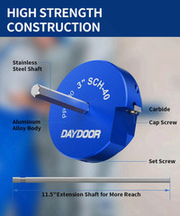 DAYDOOR PVC Pipe Reamer Kit 8PCS Carbide Heads 1/2-4&Prime; Tool