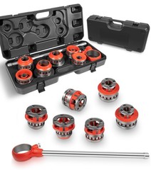 12-R 1/2&Prime;-2&Prime; NPT Ratchet Pipe Threader Set Threading Tool fits RIDGID Dies 36475