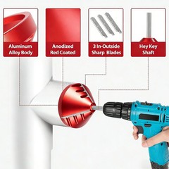2-in-1 PVC Pipe Chamfer & Deburr Tool Manual Pipe Reamer 0.92&ndash;3.89&Prime;OD CPVC Pipe