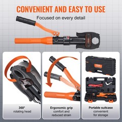 VEVOR Copper Tube Fittings Crimping Tool with 8 Jaws Pipe Cutter 360&deg; Rotatable