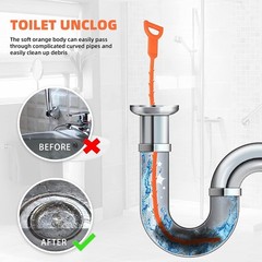 Drain Hair Cather 5 pcs 20 Inch Drain Snake Shower Drain Hair Trap Clog Remover