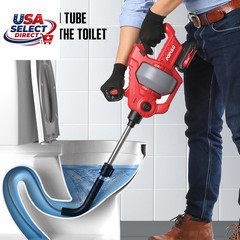 20V Cordless Electric Drain Snake 25Ft Cable with Battery & Charger